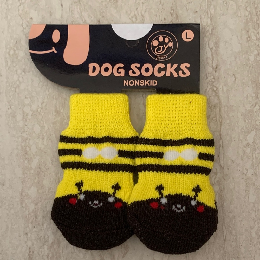 Yellow and Brown Dog Socks